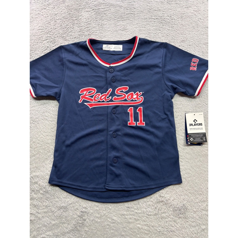 MLB Boston Red Sox Rafael Devers 11 Youth Jersey Navy Blue Small 6/7 NWT